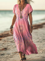 Women's Kaleidoscope Tie-Dye Pocket Dress