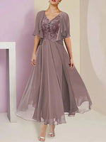 Plain Two-Piece Party Set for Women