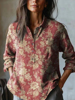 Vintage Floral Print Blouse