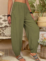 Plain Cotton Casual Pants