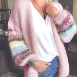 Casual Color Block Long Sleeve Comfy Yarn/Wool Yarn Sweater