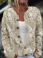 Vintage Floral Print Button Knit Cardigan