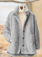 Casual Striped Thicken Warm Comfy Loose Jacket