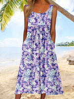 Women's Dementia Awareness Casual Violet Two-Piece Midi Dress
