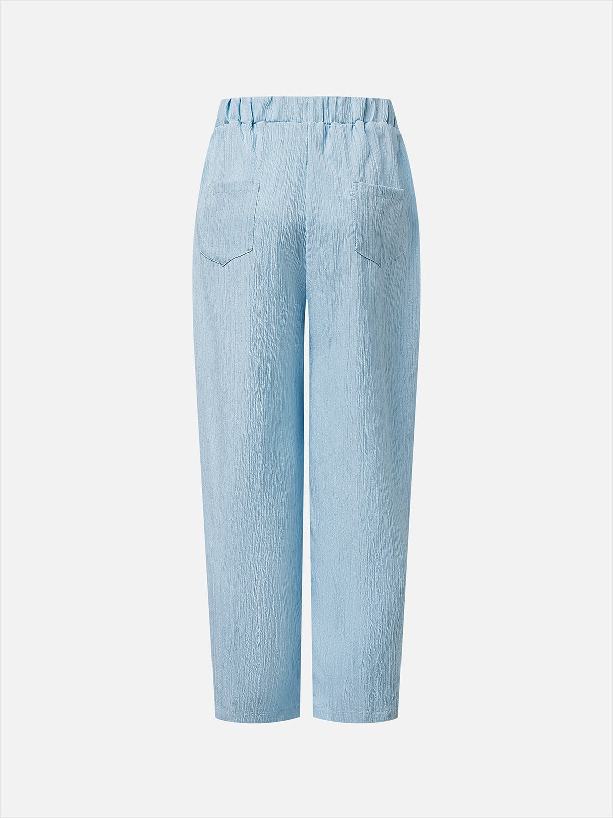 Plain Casual Buckle Micro-Elasticity Ankle Pants