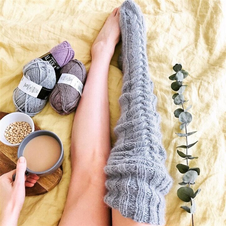 2024 Warm Over Knee Extra Long Knitted Socks
