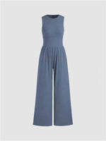 Women's Solid Sleeveless Wide Leg Jumpsuit
