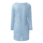 Women's Fashion Plush Sexy Waist Hugging Long-Sleeved Dress
