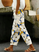 Loose Floral Print Side Pocket Pants