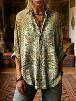 Floral Print Long Sleeve Blouse