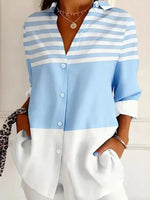 Casual Striped Long Sleeve Blouse