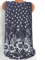 Floral Print V-neck Sleeveless Casual Tank Tops