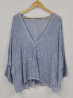 Solid Color V-neck Buttons Long Sleeves Blouse