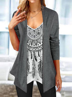 Solid Color Casual Long Sleeves Cardigan Tops