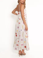 Women's Summer Spaghetti Strap Floral Print Maxi Dress