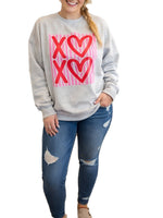 Valentine?¡¥s Day Heart-print Striped Sweatshirt