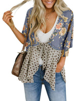 Summer Floral Kimono Ruffle Sleeve Tie Cardigans