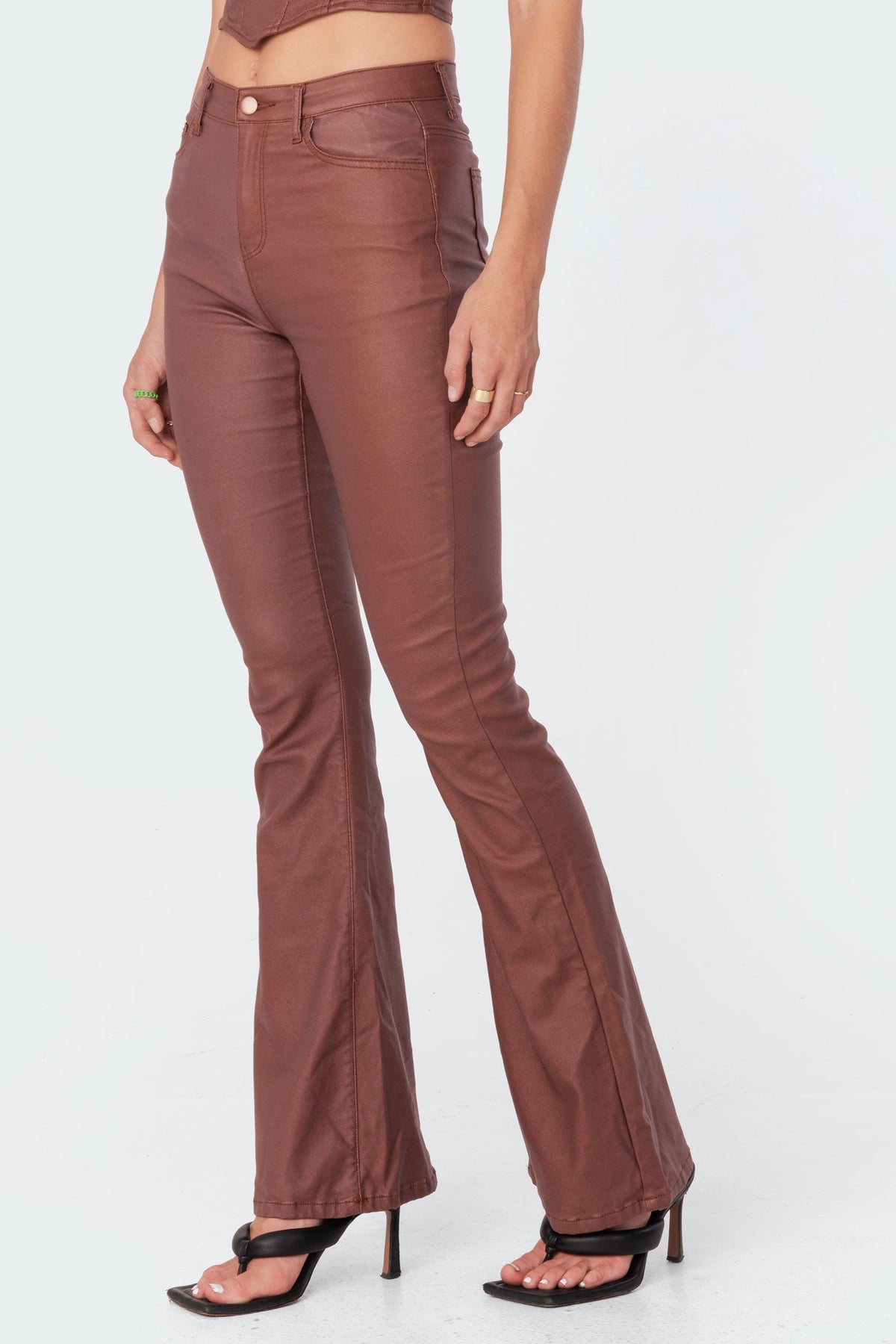 Faux Leather Flare Pants