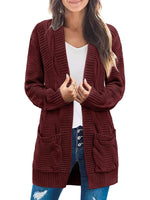 Women's Long Sleeve Cable Knit Cardigan Sweaters