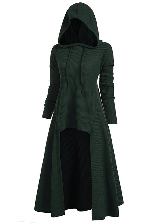 Hooded High Low Drop Shoulder Longline Sweater