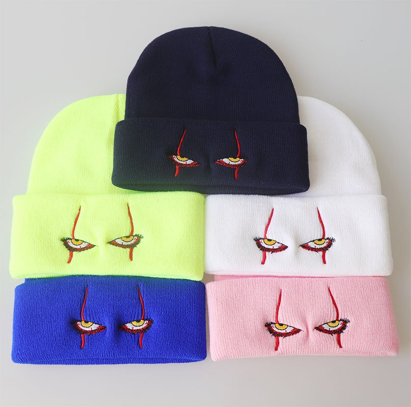 Penny Wise Scar Eyes Beanie Horror Clown Eyes Knit Hat