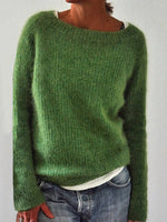 Crew Neck Long-sleeve Knitted Sweater
