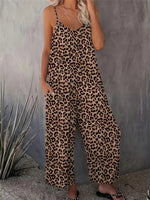 Women's Spaghetti Strap Wide Leg Jumpsuit with Pockets