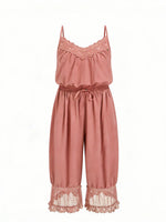 Women's Lace Camisole Jumpsuit with Cropped Trousers