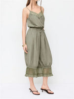 Women's Lace Camisole Jumpsuit with Cropped Trousers