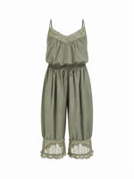 Women's Lace Camisole Jumpsuit with Cropped Trousers