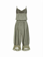 Women's Lace Camisole Jumpsuit with Cropped Trousers