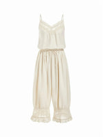 Women's Lace Camisole Jumpsuit with Cropped Trousers