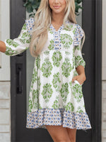 Women's Floral Print Ruffled Babydoll Dress