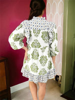 Women's Floral Print Ruffled Babydoll Dress