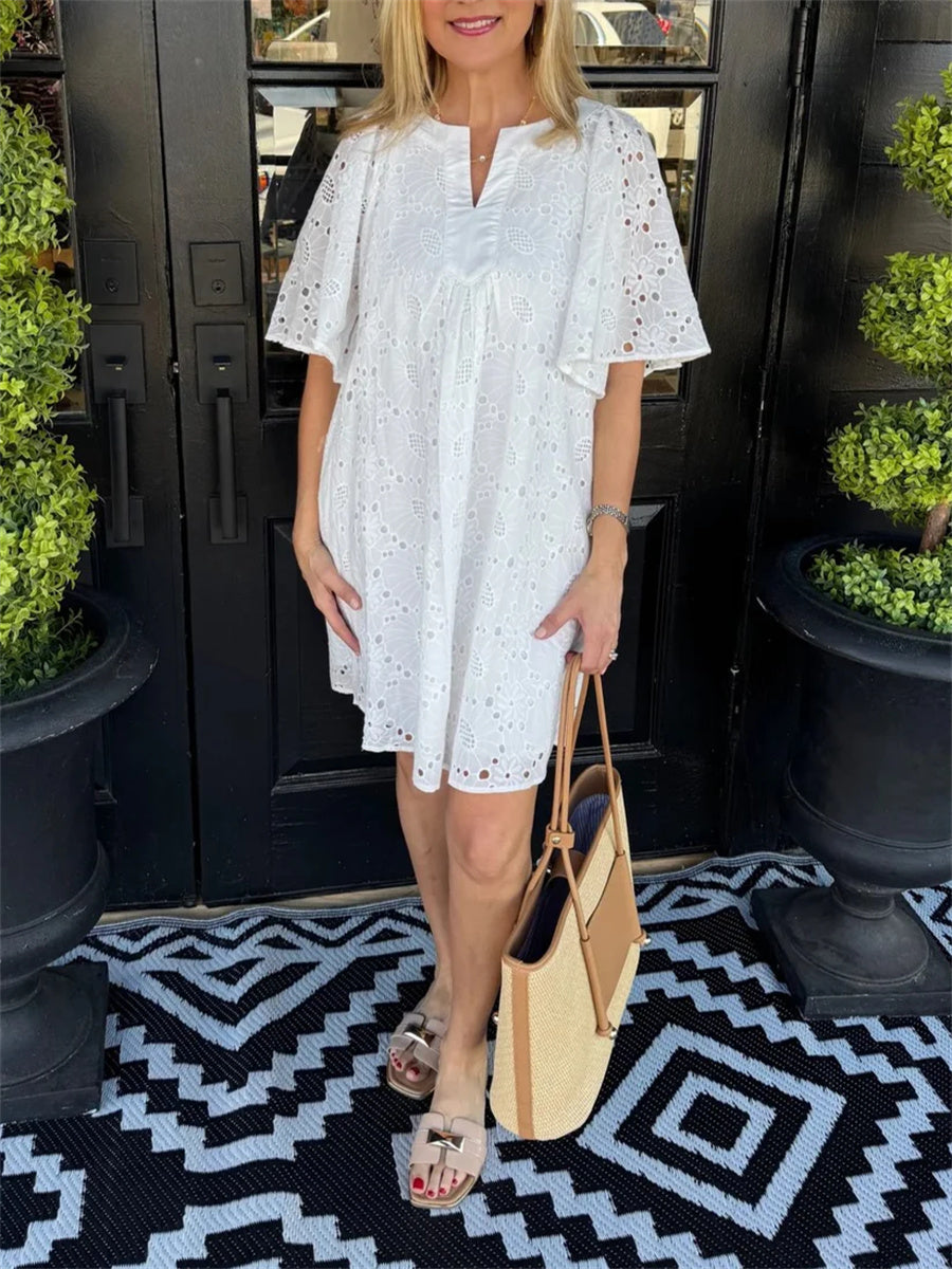 Women's Sunflower Eyelet Shift Dress