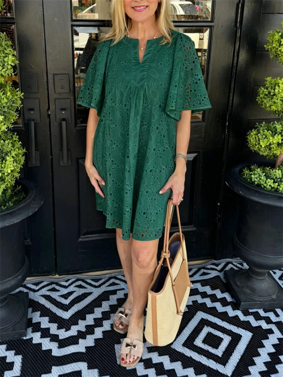 Women's Sunflower Eyelet Shift Dress