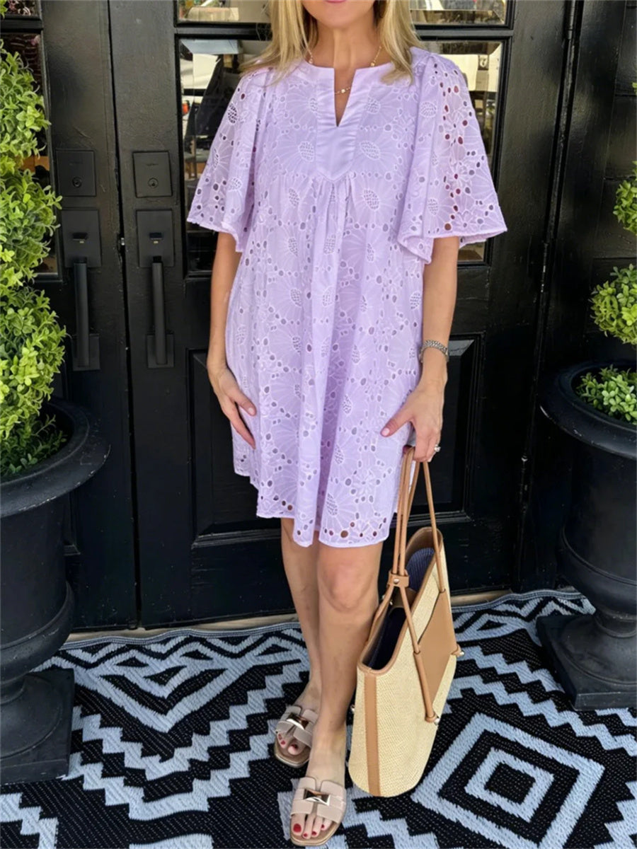 Women's Sunflower Eyelet Shift Dress