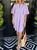 Women's Sunflower Eyelet Shift Dress