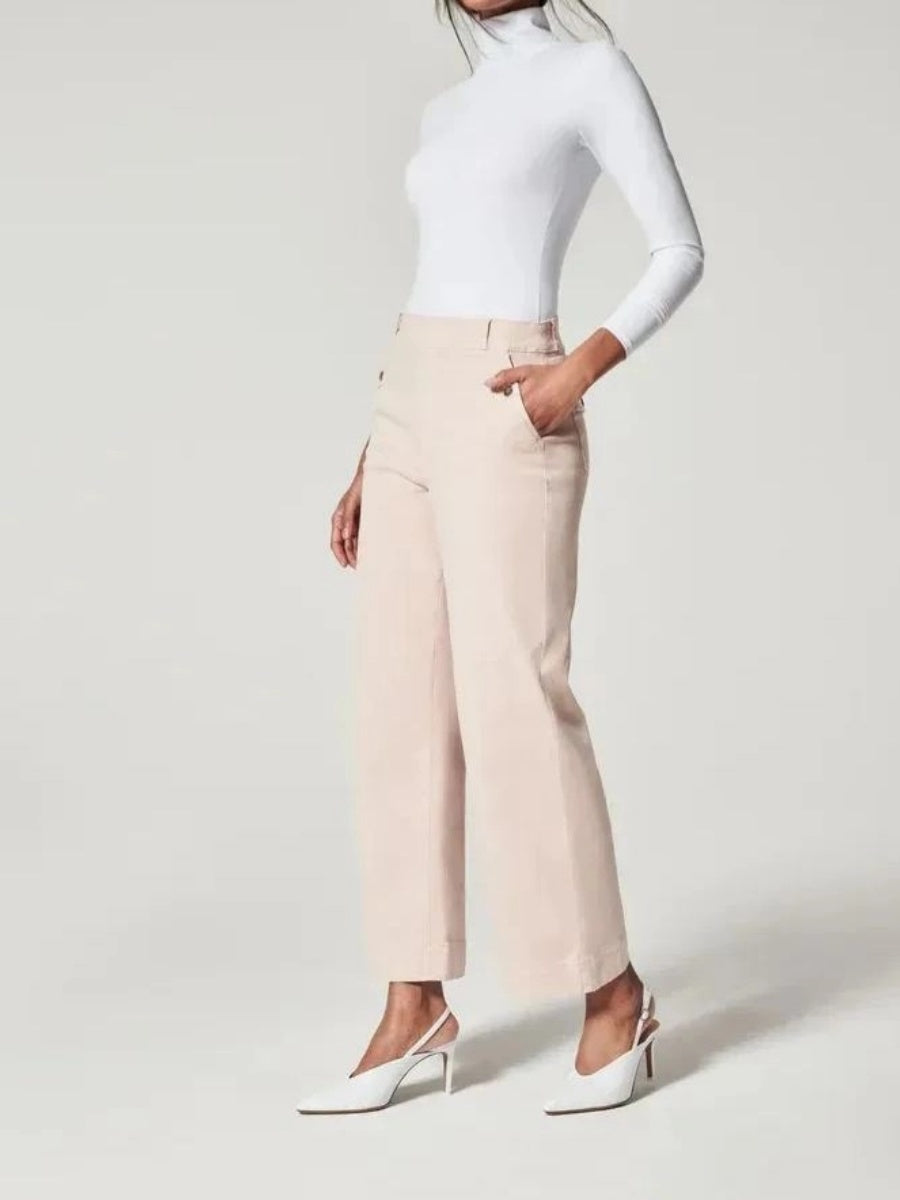 Women's Stretch Twill Cropped Wide Leg Pant