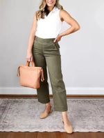 Women's Stretch Twill Cropped Wide Leg Pant