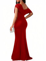 Women's Elegant Sleeveless Off Shoulder Bodycon Long Formal Party Evening Dress
