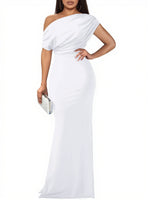 Women's Elegant Sleeveless Off Shoulder Bodycon Long Formal Party Evening Dress