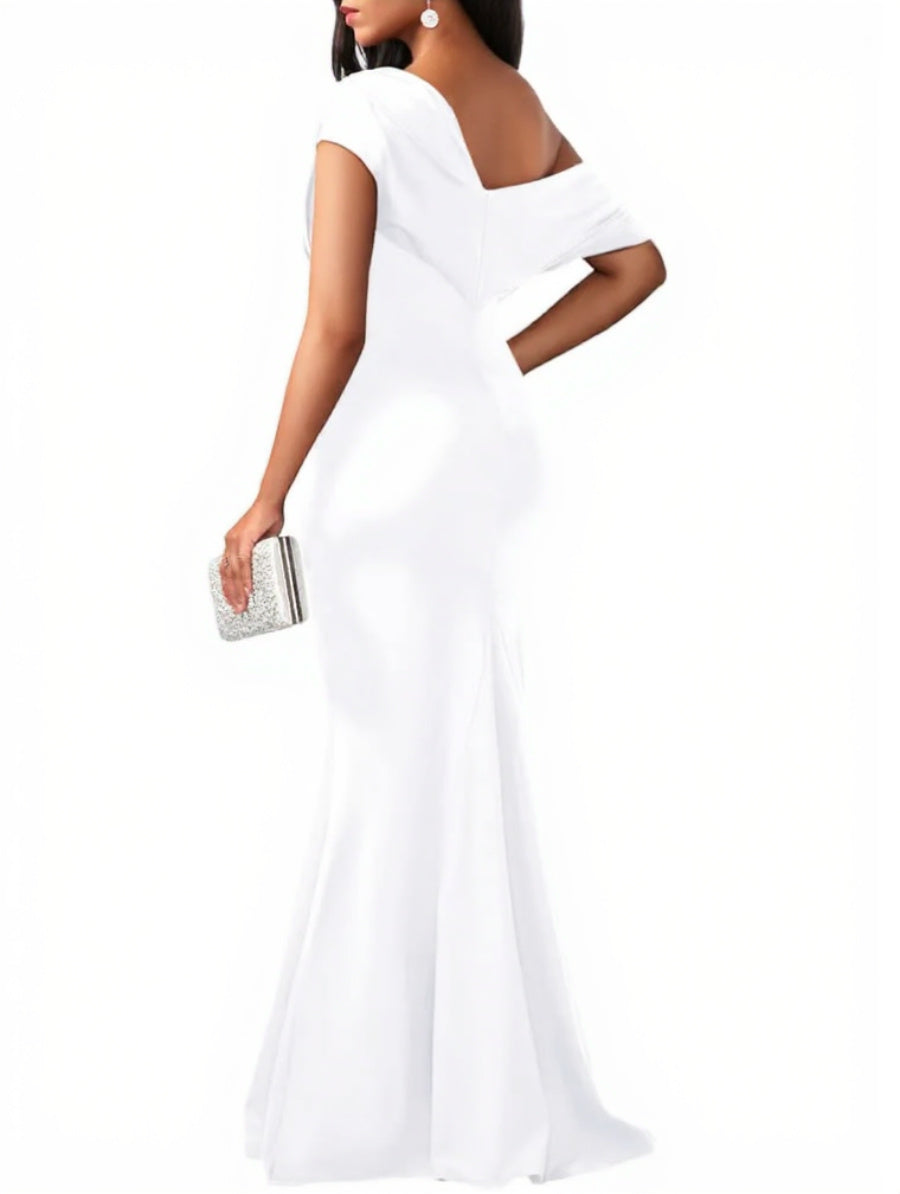 Women's Elegant Sleeveless Off Shoulder Bodycon Long Formal Party Evening Dress