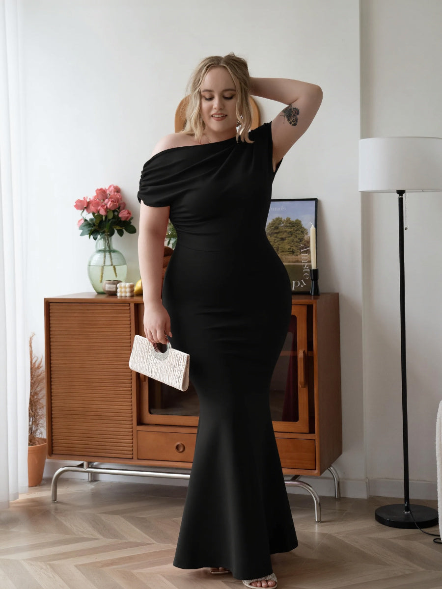 Women's Elegant Sleeveless Off Shoulder Bodycon Long Formal Party Evening Dress