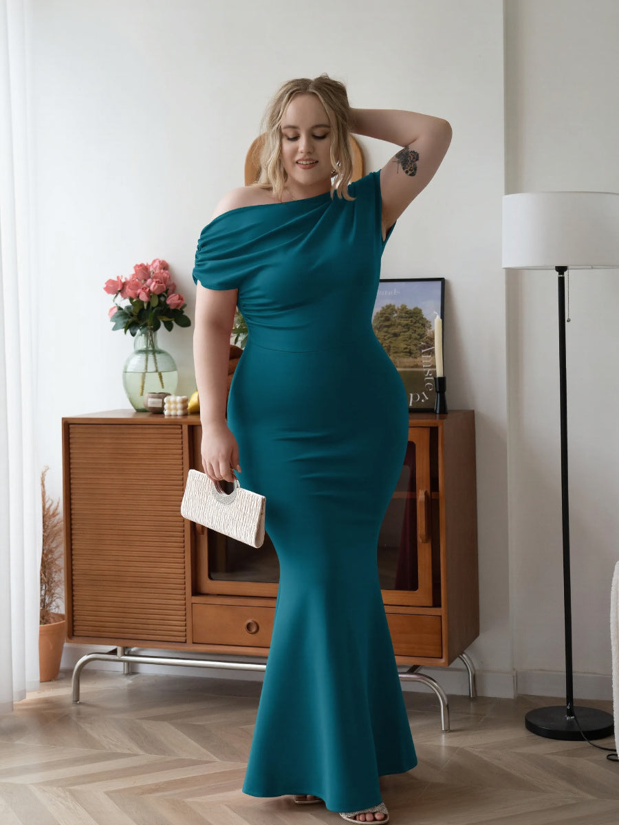 Women's Elegant Sleeveless Off Shoulder Bodycon Long Formal Party Evening Dress
