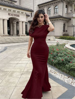 Women's Elegant Sleeveless Off Shoulder Bodycon Long Formal Party Evening Dress