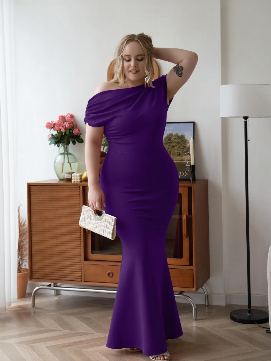 Women's Elegant Sleeveless Off Shoulder Bodycon Long Formal Party Evening Dress
