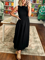 Women's Smocked Sleeveless Maxi Dress