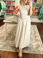 Women's Smocked Sleeveless Maxi Dress
