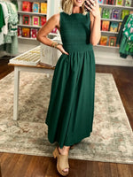 Women's Smocked Sleeveless Maxi Dress